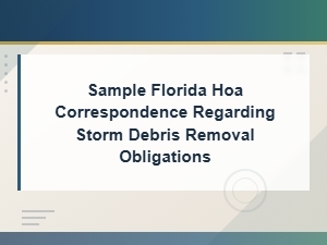 Florida Hoa Storm Debris Removal Obligations Letter Template