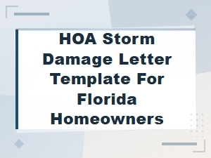 Florida Hoa Storm Damage Letter Template