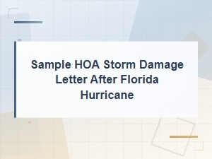 Florida Hurricane Hoa Storm Damage Letter Sample