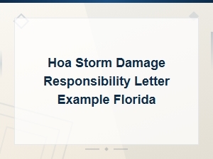 Hoa Storm Damage Responsibility Letter Example for Florida Homeowners